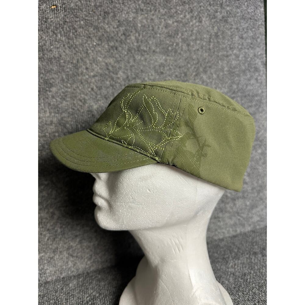 Columbia women’s L/XL green cadet army cap hiking hat outdoor embroidered